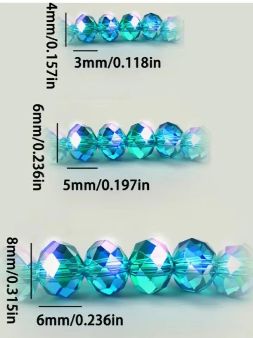 Lake Blue Transparent AB Faceted Synthetic Crystal Beads